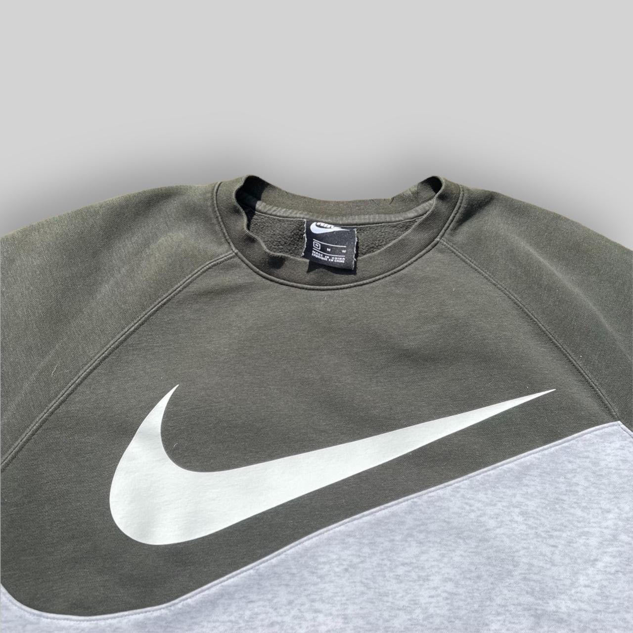 Nike Swoosh Print Two Tone Sweatshirt (Medium)