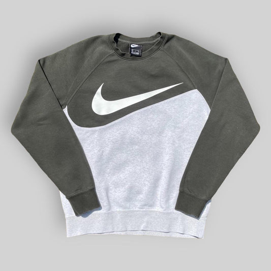 Nike Swoosh Print Two Tone Sweatshirt (Medium)